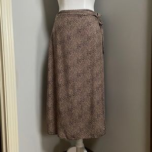 URBAN Romantics Leopard Print Midi Wrap Skirt Animal Print, Tan & Black, Large